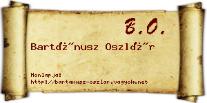 Bartánusz Oszlár névjegykártya